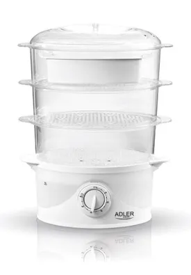 Adler Ad 633 Steam Cooker 3 Basket(S) White Freestanding 800 W