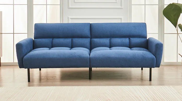 BlueFlex Sleeper Sofa: Split-Back, Memory Foam Comfort, Detachable Arms & Steel Legs