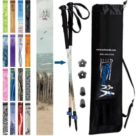 Cape Cod Nordic Walking Group Walking Poles - Dunes of the Cape Design - Choice of Grips - 2 poles, Tips & Bag - $10 donated to Cape Cod Nordic Walking Group - For Heights up to 6’2”