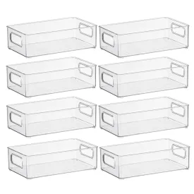 Clear Pull-Out Fridge Storage Containers Set of 8 - GOMINIMO