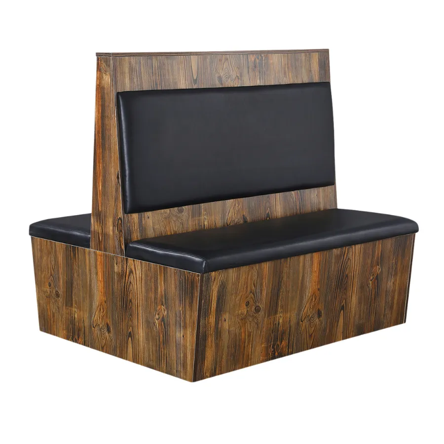 ComfortZone Country Chic Melamine Double Booth with Comfortable Vinyl Seating