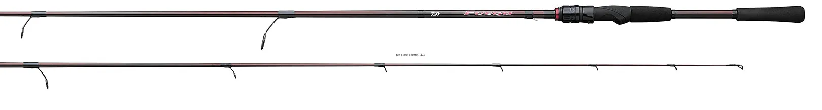 Daiwa Fuego Graphite Spin Rods, 7', 2pc, M, Fast, 1/4-3/4oz, 6-15lb, Split Grip Eva