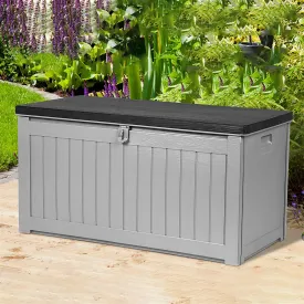 Gardeon Outdoor Storage Box 190L Container Lockable Garden Bench Tool Shed Black