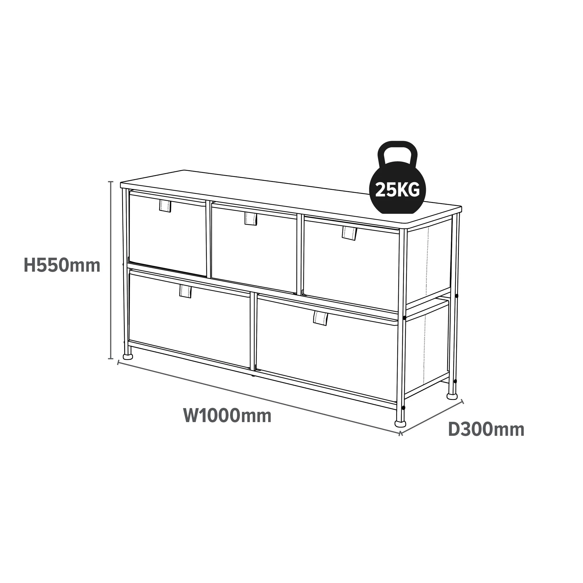 Jungle 5 Drawer Kids Storage Chest