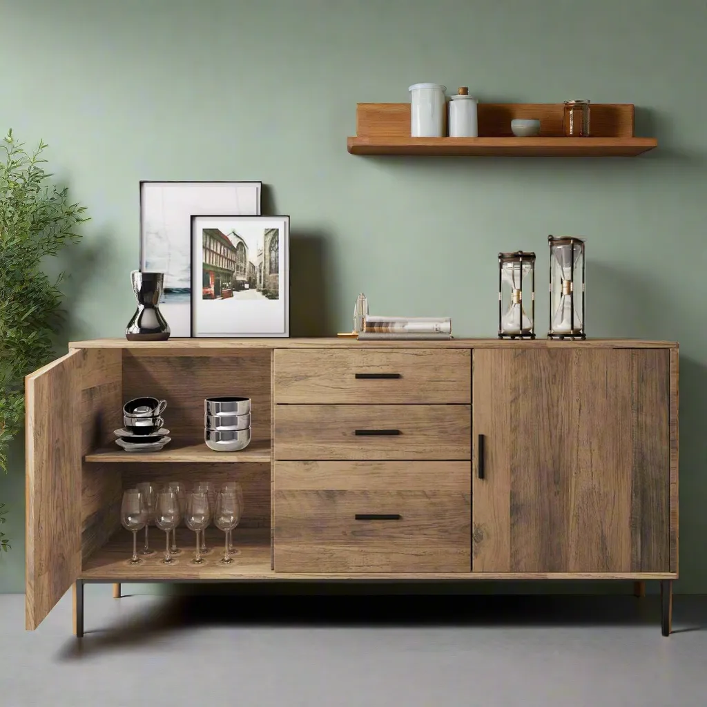 MerryLuk Bronx Sideboard Cabinet 2 Door 3 Drawer 140 cm