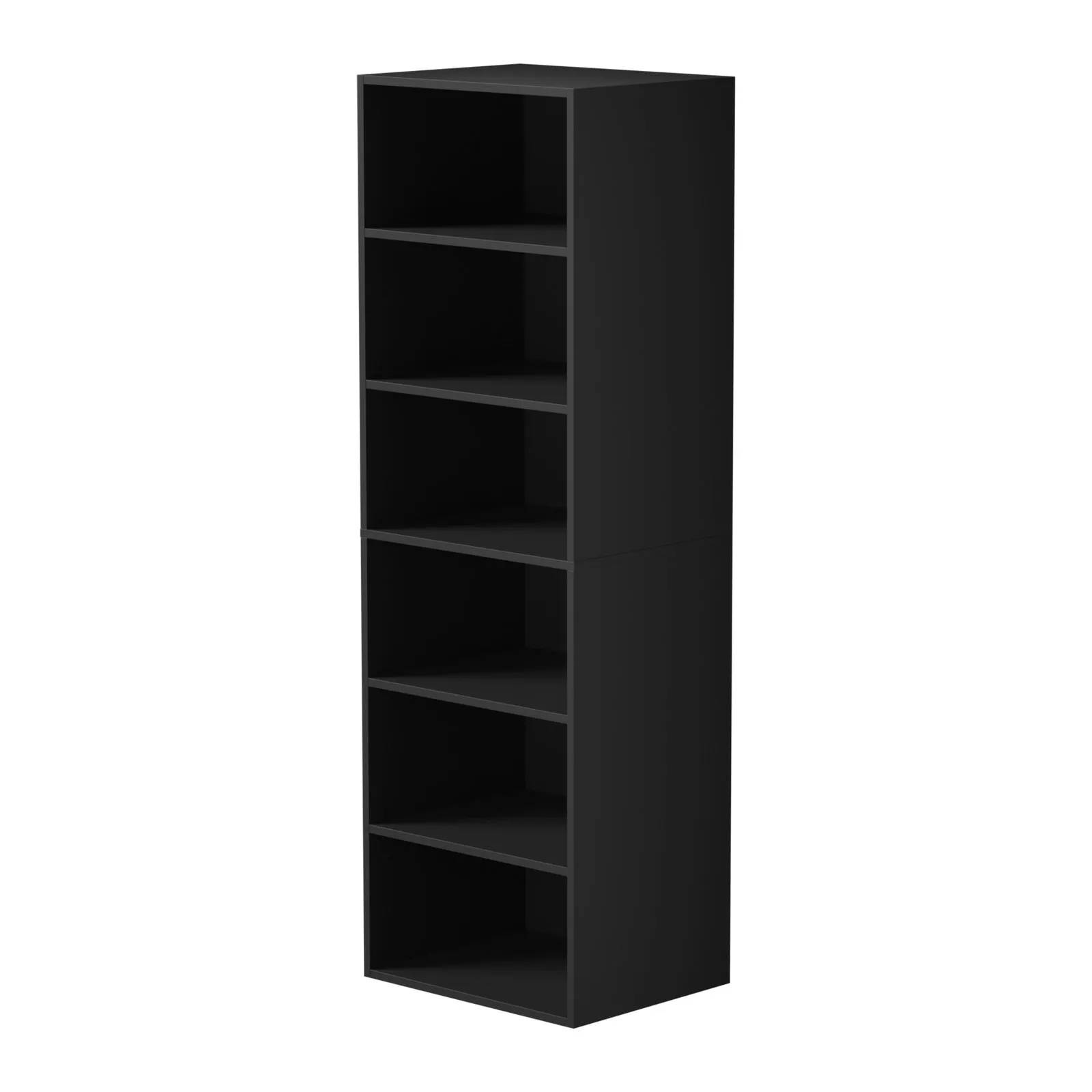 Oikiture Wardrobe Shelf Unit Clothes Storage Cabinet 6 Shelves Organiser Black