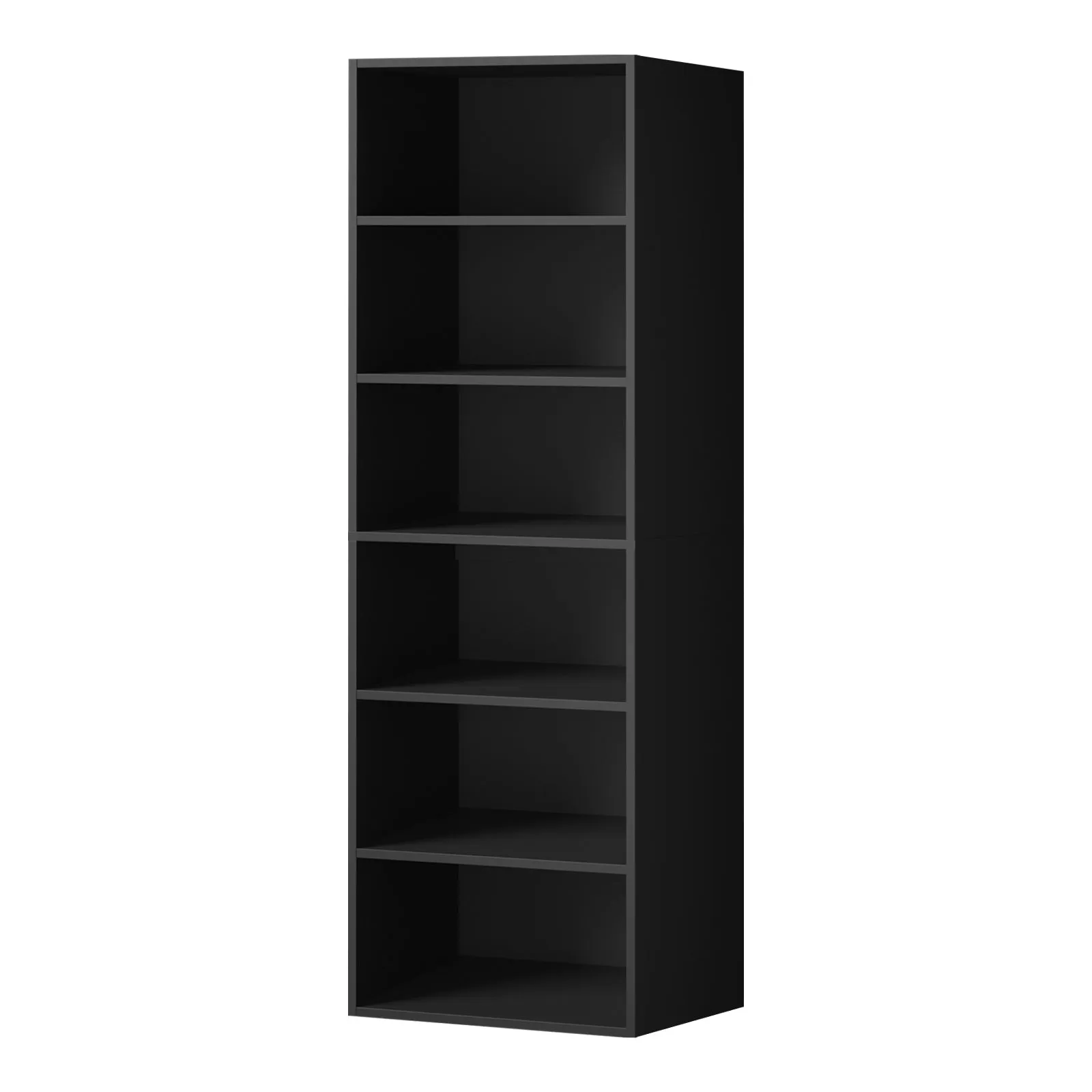 Oikiture Wardrobe Shelf Unit Clothes Storage Cabinet 6 Shelves Organiser Black