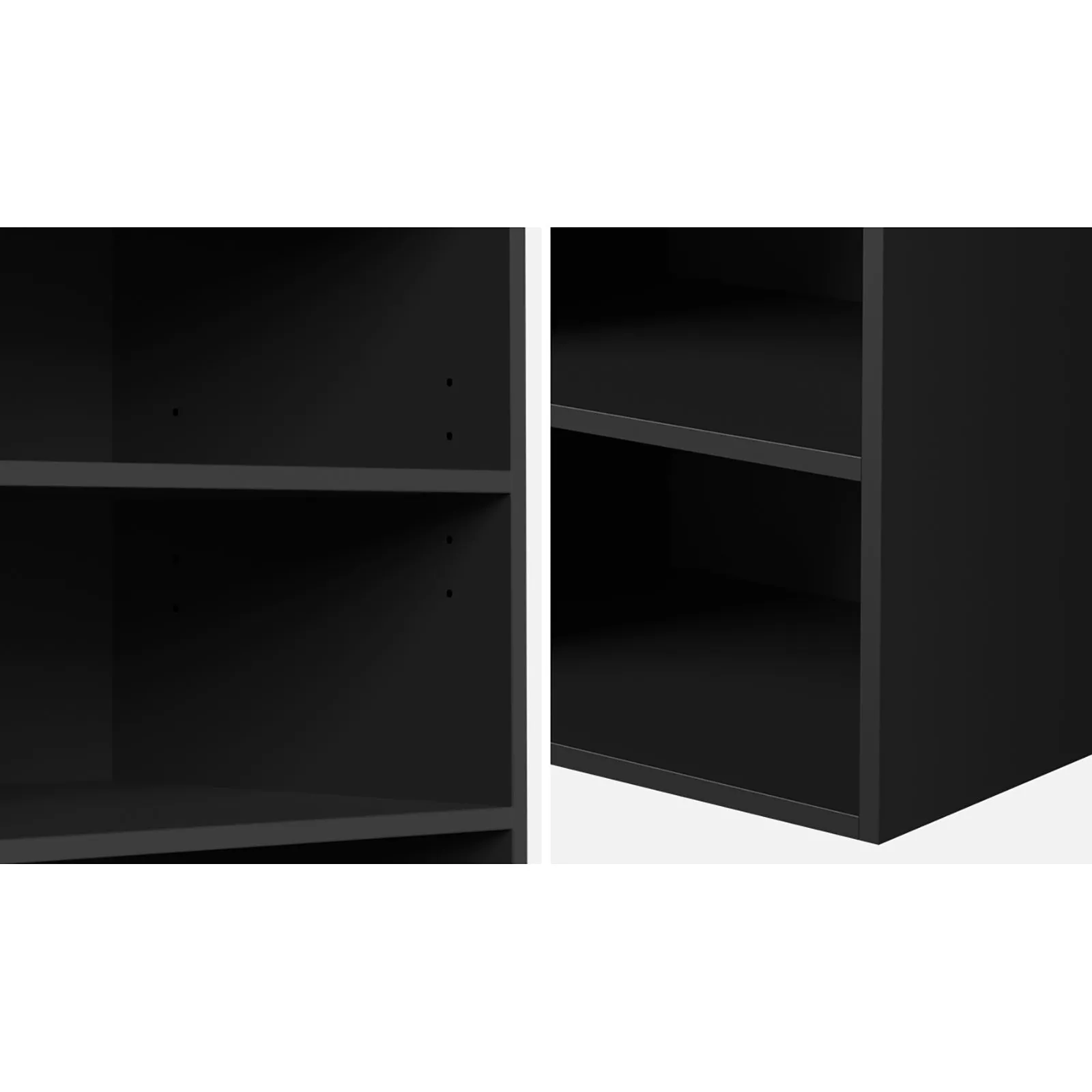 Oikiture Wardrobe Shelf Unit Clothes Storage Cabinet 6 Shelves Organiser Black