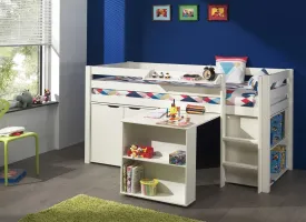 Pino White Mid Sleeper W/Furniture