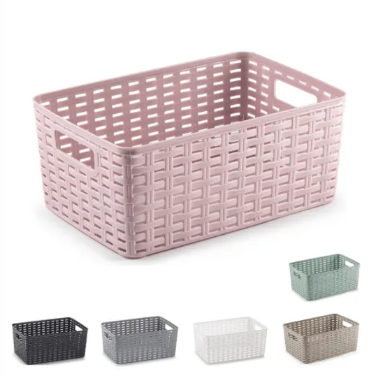 Rattan Style Basket 12L - 36 x 28cm - Assorted Colours