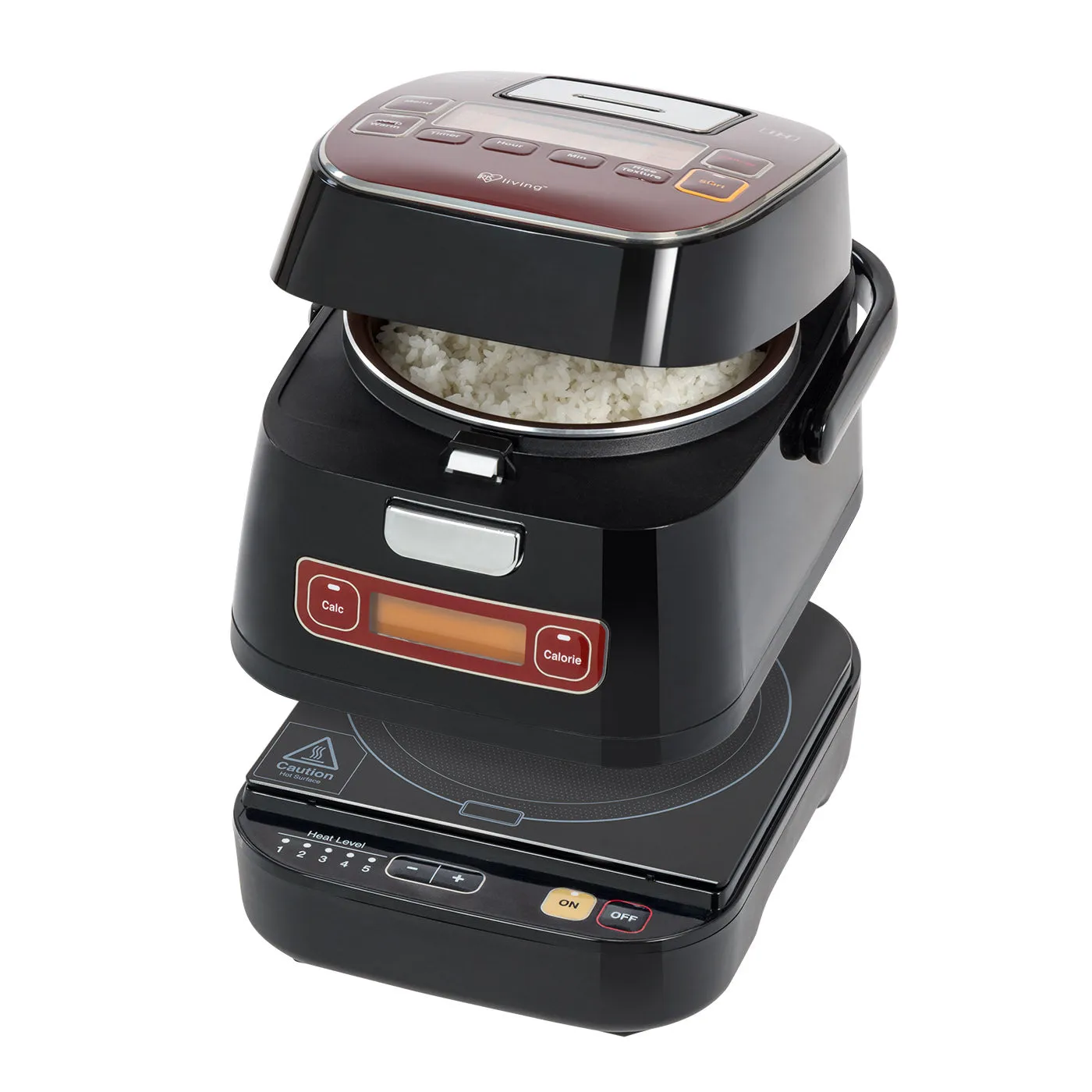 Rice Cooker and Induction Cooktop 2-in-1 with 7 Cooking Modes