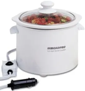 Roadpro 12 Volt 1.5 Quart Slow Cooker/Crockpot, Black