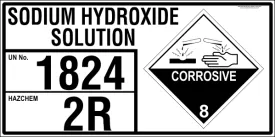 Sodium Hydroxide Solution - EMERGENCY INFORMATION PANEL - FOR STORAGE