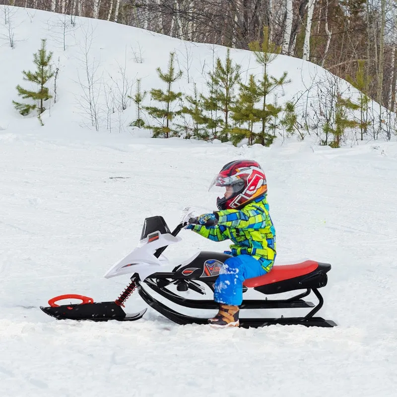 Soozier Snow Racer Sleds for Kids with Padded Rubber Seat - Red & White