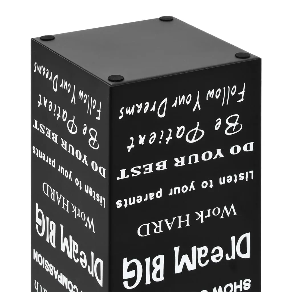 Umbrella Stand Text Steel Black