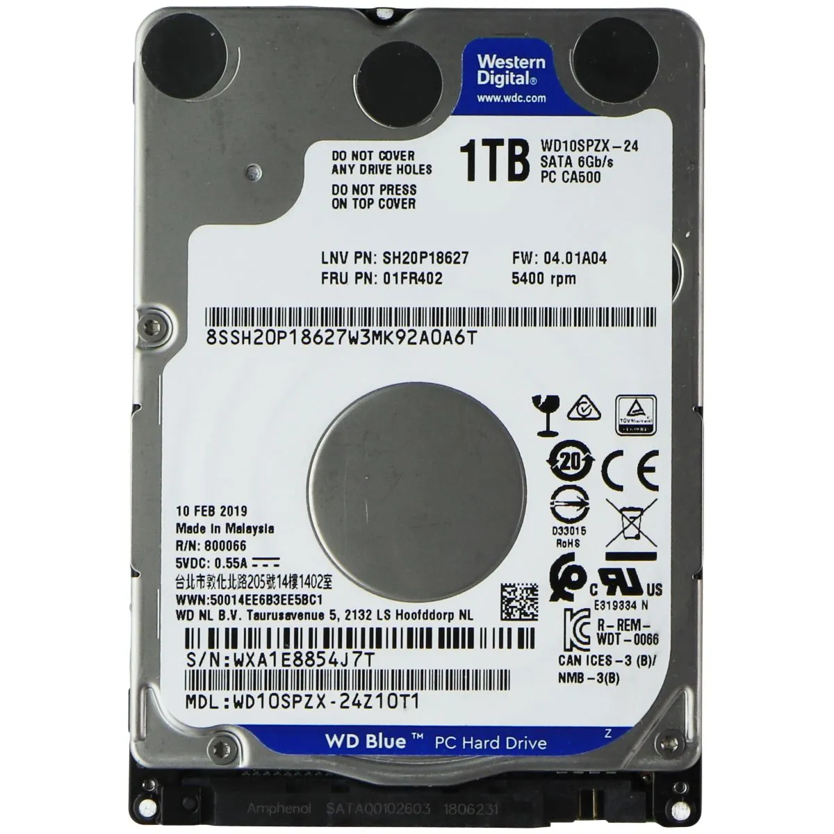 Western Digital (1TB) SATA 6Gb/s Hard Drive Storage (WD10SPZX-24Z10T1)