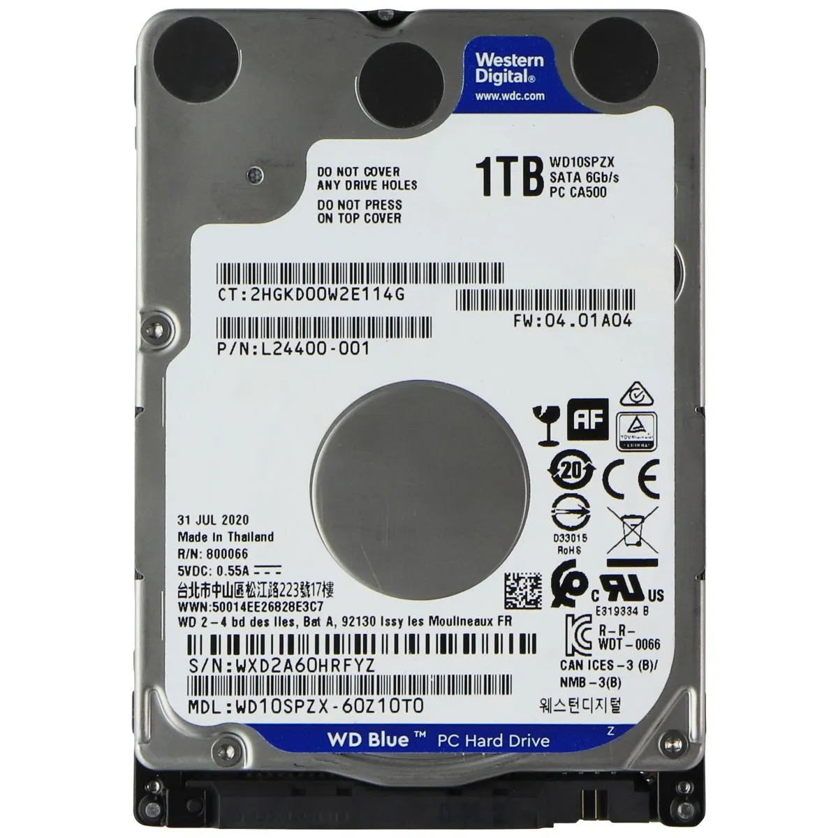 Western Digital (1TB) SATA 6Gb/s Hard Drive Storage (WD10SPZX-60Z10T0)